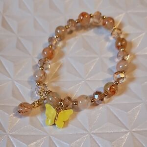 Butterfly Charm Beaded Bracelet